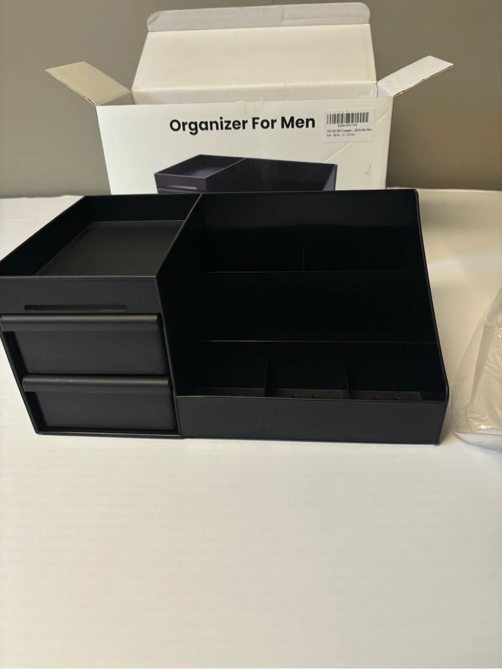Men's Black Multi-Compartment Organizer for Keys & Cards